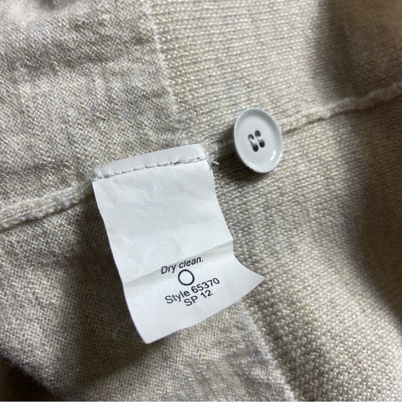 J. Crew Merino Wool Cream/Gray Women's Long Cardigan Sweater Medium M 65370 - Picture 13 of 13